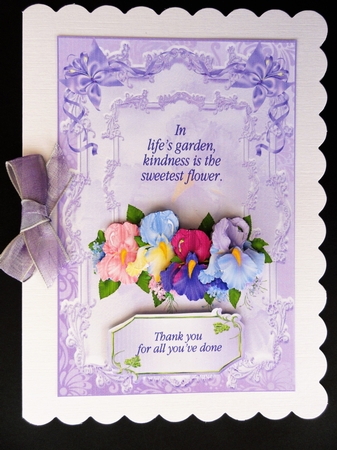 Thank You. Iris Card Front by Valerie Spowart