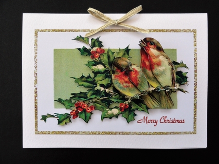 Christmas Robins - Card Front + Step by Step by Valerie Spowart