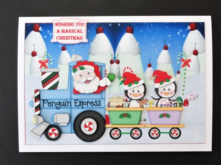 Santa on the Penguin Train by Valerie Spowart