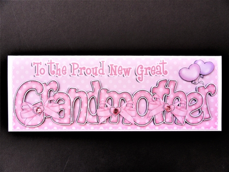 Large Dl New Great Grandmother Felties Card & 3D Decoupage by Valerie Spowart