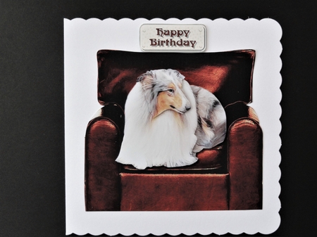Rough Collie Armchair 3D Decoupage by Valerie Spowart