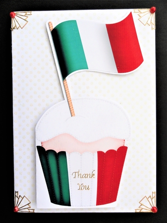 Flying the Flag Italy Cupcake Felties Shaped Card by Valerie Spowart