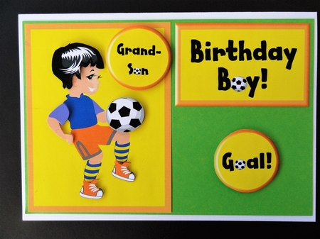 Football Boy Decoupage Card by Valerie Spowart