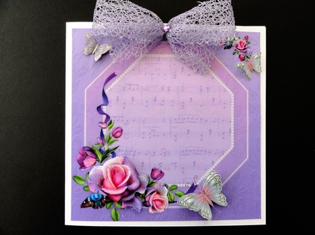 Music,roses & Butterflies by Valerie Spowart