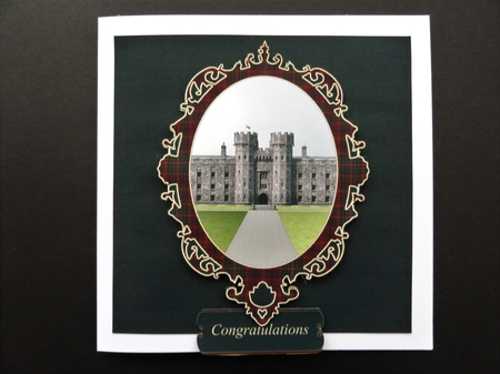 Simple Tartan Castle Card Topper by Valerie Spowart