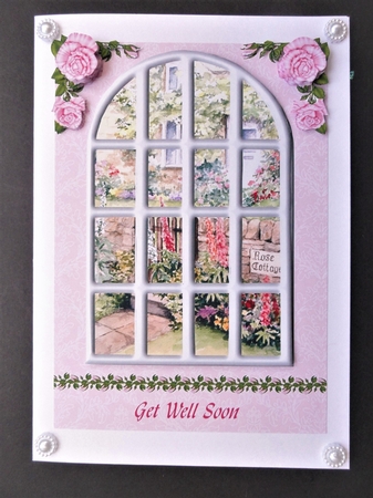 Rose Cottage Arched Window Get Well Topper & Decoupage by Valerie Spowart