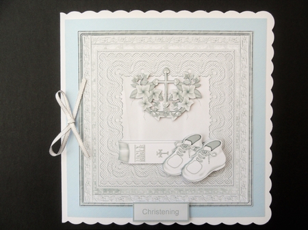Christening Day Boy or Girl Card with Decoupage by Valerie Spowart