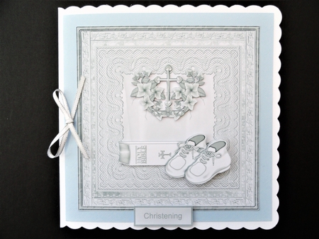Christening Day Boy or Girl Card with Decoupage by Valerie Spowart