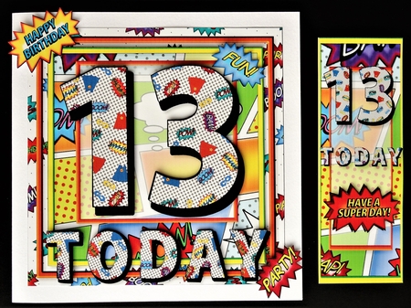 13 Today Comic Book Birthday Square 8x8 Mini Kit by Valerie Spowart