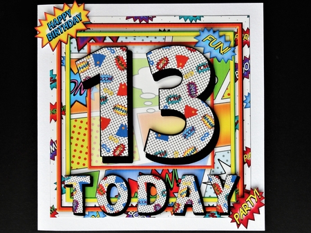 13 Today Comic Book Birthday Square 8x8 Mini Kit by Valerie Spowart