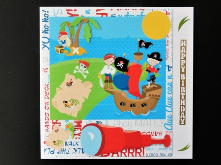 Pirate Birthday Boy Card Front 2 by Valerie Spowart
