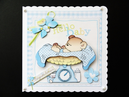 8x8 Hello Baby Boy Mini Kit by Valerie Spowart