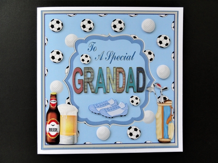 Happy Birthday Grandad Decoupage Topper by Valerie Spowart