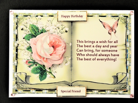Pink Rose Vintage Book Topper and Decoupage by Valerie Spowart