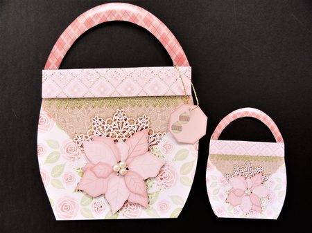 Handbag Shape Card Kit Noel Soft Pink 131 by Valerie Spowart