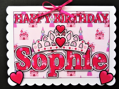 Birthday Princess A5 Name Card Sophie by Valerie Spowart