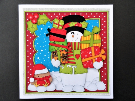 8x8 Christmas Snowman Rio's Presents Mini Kit 3D Decoupage by Valerie Spowart