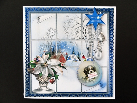 8"x 8" Christmas Cardfront with Decoupage by Valerie Spowart