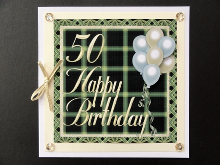 50th Birthday Balloon Card by Valerie Spowart