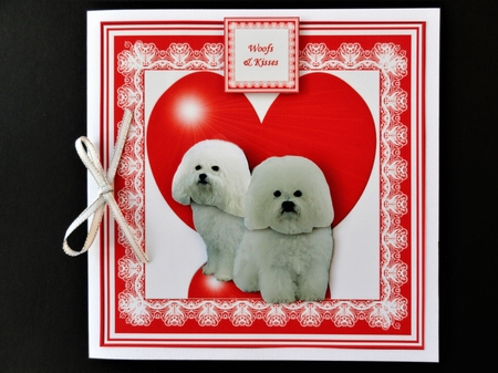 Bolognese 8x8 Heart 3D Decoupage by Valerie Spowart