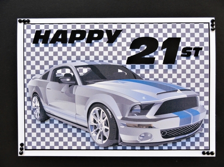 Rally Car Masculine Topper 21st by Valerie Spowart
