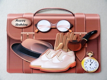 Male Shaped Card Briefcase Gentleman by Valerie Spowart