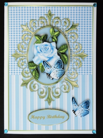 Classic Frame Bleu Roses by Valerie Spowart