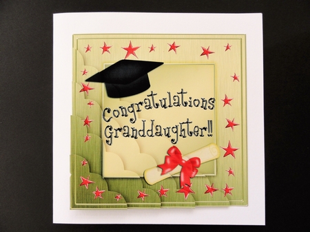 Granddaughter Congratulations Graduation Scallop Corner by Valerie Spowart