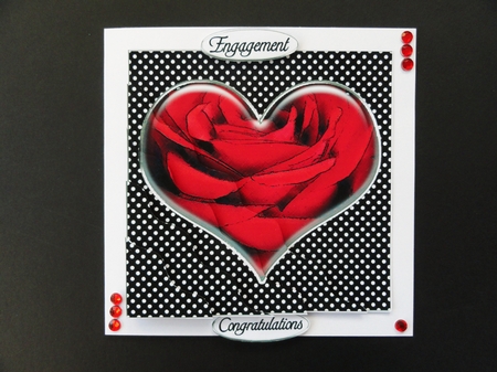 Romantic Rose Heart Quick Card with Wavy Corner Side Stacker by Valerie Spowart