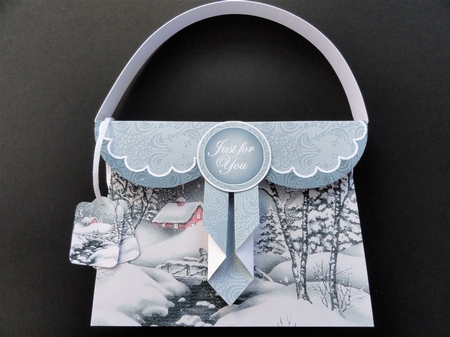 Winter Walk Just for You Drape Bag Card Mini Kit by Valerie Spowart