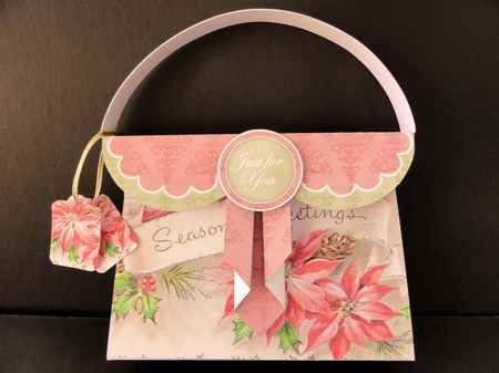 Poinsettias Just for You Drape Bag Card Mini Kit by Valerie Spowart