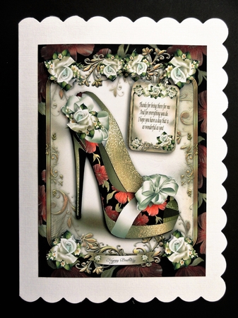 Red Floral Shoes Card Mini Kit by Valerie Spowart
