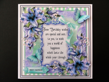 Lilac Lilly Verse Card Front Kit by Valerie Spowart