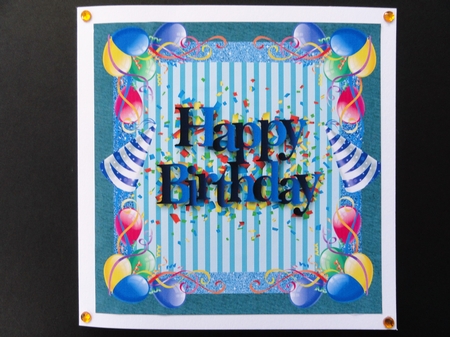 Blue Happy Birthday Boys Card Front by Valerie Spowart
