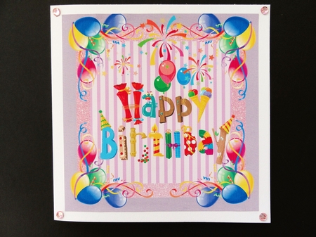 Pink Happy Birthday Girls Card Front by Valerie Spowart