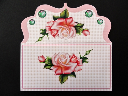 Pink rose clutch purse money wallet by Valerie Spowart