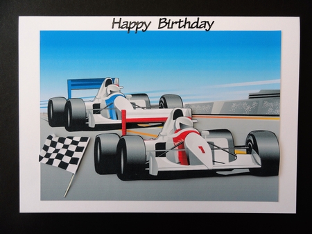 Formula 1 Racing - Male card front / topper by Valerie Spowart