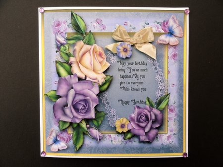 Lilac Rose Verse Card Front Kit by Valerie Spowart