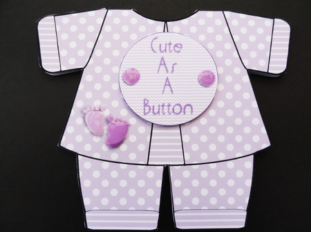 Baby Boy romper Suit Card by Valerie Spowart