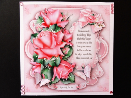 Sugar Pink Roses Card Mini Kit by Valerie Spowart