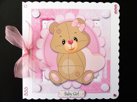 Adorable Bear With Heart Balloon 8x8 by Valerie Spowart