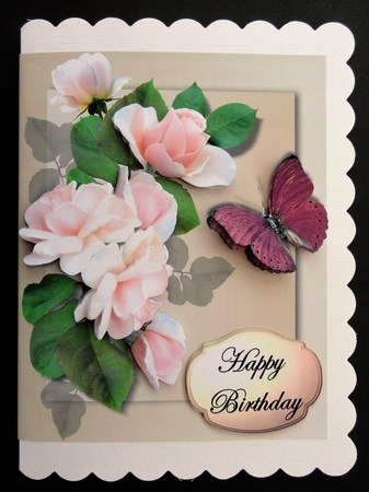 pink rose greetingd by Valerie Spowart