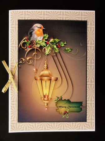 Christmas Robin on Street Lamp Teardrop Pyramid by Valerie Spowart