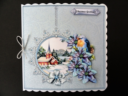 Christmas Church In Classic Frame by Valerie Spowart