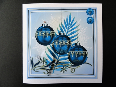 Corner Pyramid - Blue Baubles by Valerie Spowart