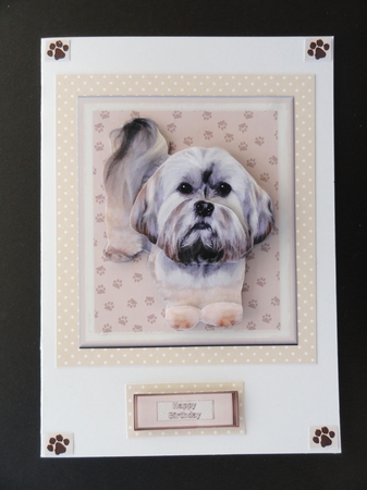 Lhasa Apso 3D Decoupage by Valerie Spowart