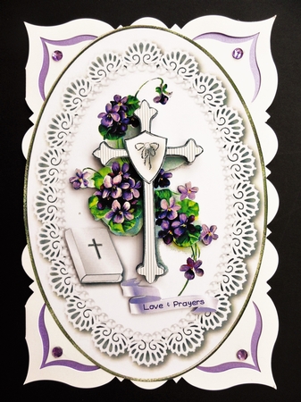 Christian Cross & Bible Card Topper by Valerie Spowart