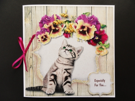 A Curious kitten Card Topper by Valerie Spowart