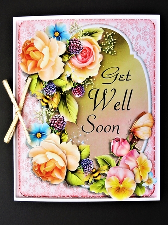Rose Get Well Soon A5 Topper by Valerie Spowart