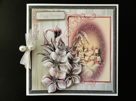 Magic of Christmas 7x7 card with decoupage by Valerie Spowart